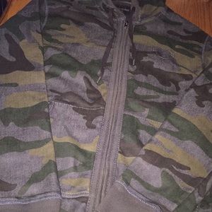 True Religion Camo Zip Up Hoodie (Large)